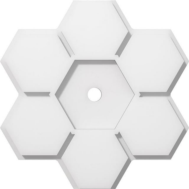 Ekena Millwork CMP14DY-01000 14 in. OD x 1 in. ID Square Daisy Architectural Grade PVC Contemporary Ceiling Medallion