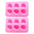 thumbnail image 2 of CurioCo 2pc 3D Rose Flower Silicone Lollipop Molds Candy Making Kit Easy Release Non-Stick Wedding Valentine's Day Baking Tools Chocolate Fondant Molds, 2 of 8