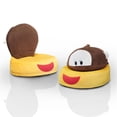 thumbnail image 1 of Bowery Hill Modern Microfiber Foldable Kids Monkey Chair in Brown, 1 of 2