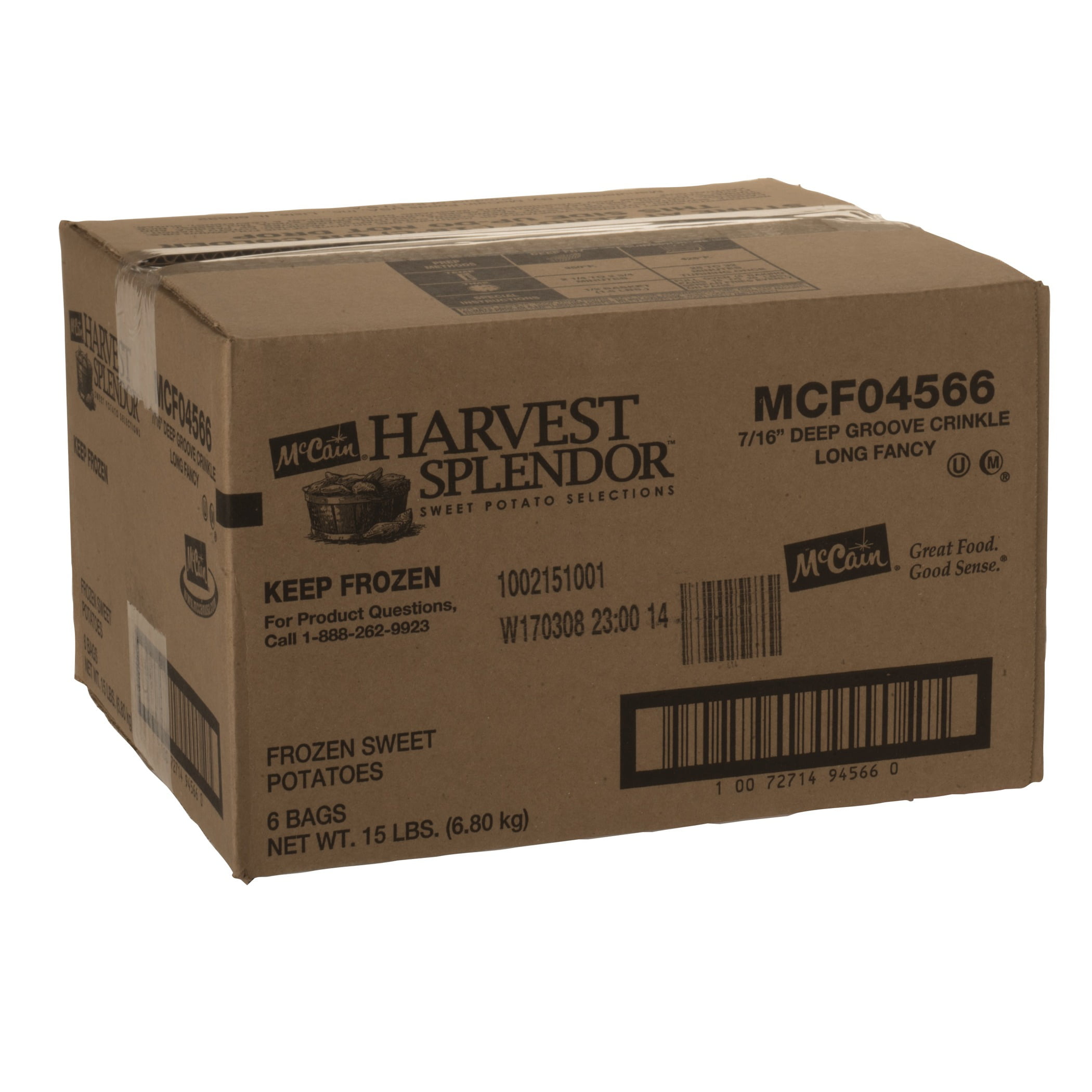 McCain 4 Schools Harvest Splendor Crinkle Cut Sweet Potato Fry, 2.5 Pound - 6 per case.