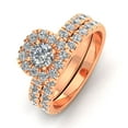 thumbnail image 2 of Certified 2.00 Carat TW Diamond Halo Engagement Ring Bridal Set in 14k Rose Gold (G-H, I2-I3), 2 of 5