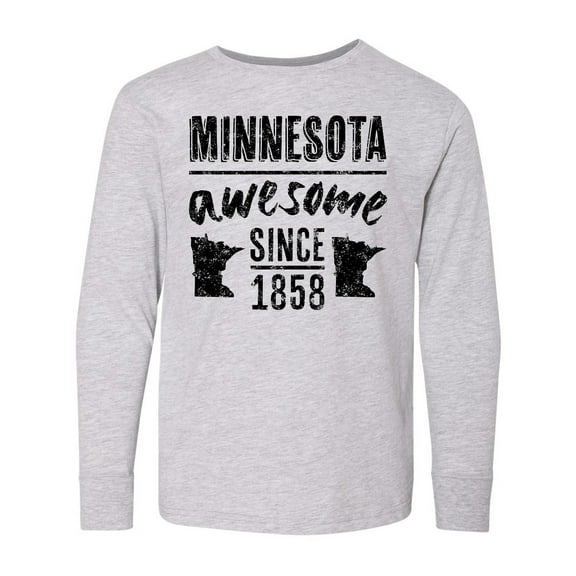 Inktastic Minnesota Awesome Since 1858 Long Sleeve Youth T-Shirt