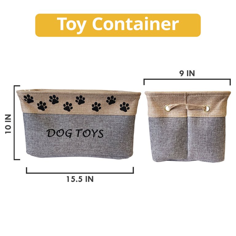 Pet Toy Storage Bin for Dogs and Puppies, 9 x 15.5 x 10, Grey, Other