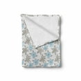 thumbnail image 2 of Floral Soft Flannel Fleece Blanket, Summer Flora Abstract Bluegrey Flowers and Small Leaves Pastel Illustration, Cozy Plush for Indoor and Outdoor Use, 50" x 70", Pale Blue and White, by Ambesonne, 2 of 6