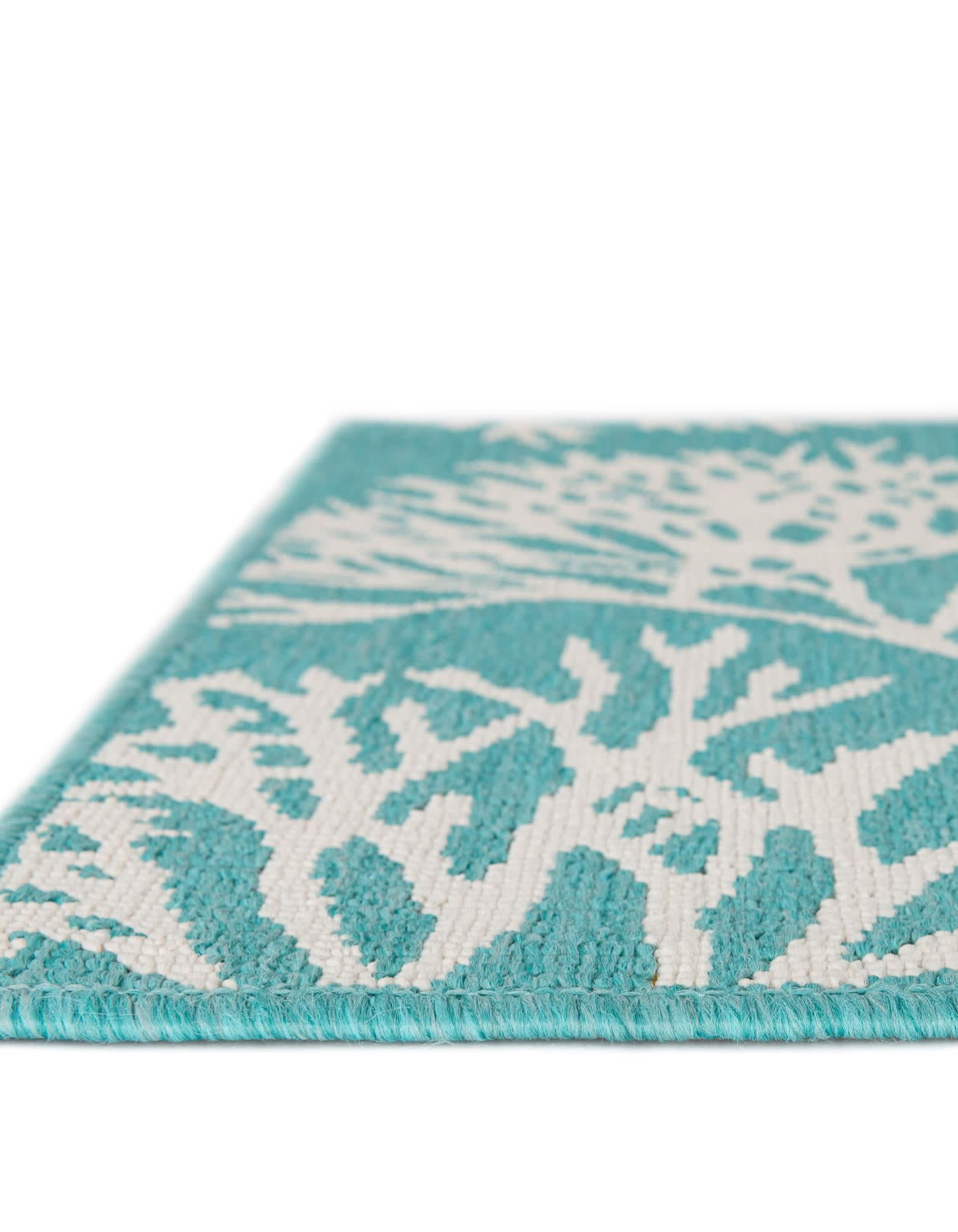 Unique Loom Outdoor Coastal Collection Area Rug - Coral (5' 3" x 8' Rectangle Teal/Ivory)