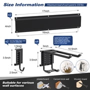 Sttoraboks Garage Tool Storage Rack, Heavy Duty Garage Storage Organizer Rack System Wall Mounted Tool with 6 double hooks, 2 rails