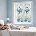 thumbnail image 3 of Crab Privacy Window Film, Decorative Frosted Glass Window Film, Blue Coastal Starfish Ocean Coral Nautical Reusable Peel and Stick Static Cling for Home Bathroom Office Glass Door 17.7"x39.3", 3 of 8