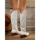 thumbnail image 2 of Western Style Embroidered Retro Knight Boots Trendy Outdoor Spring/autumn Footwear, 2 of 4