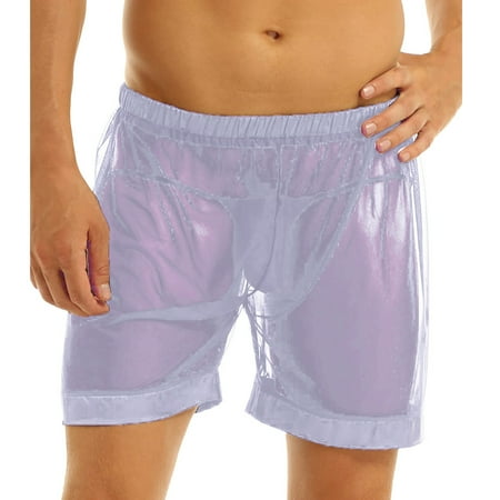 Men s Underwear Mesh Breathable Underpants Mens Mesh Shorts See Through With Large Split Mesh Pants plus Size Lingerie for Women