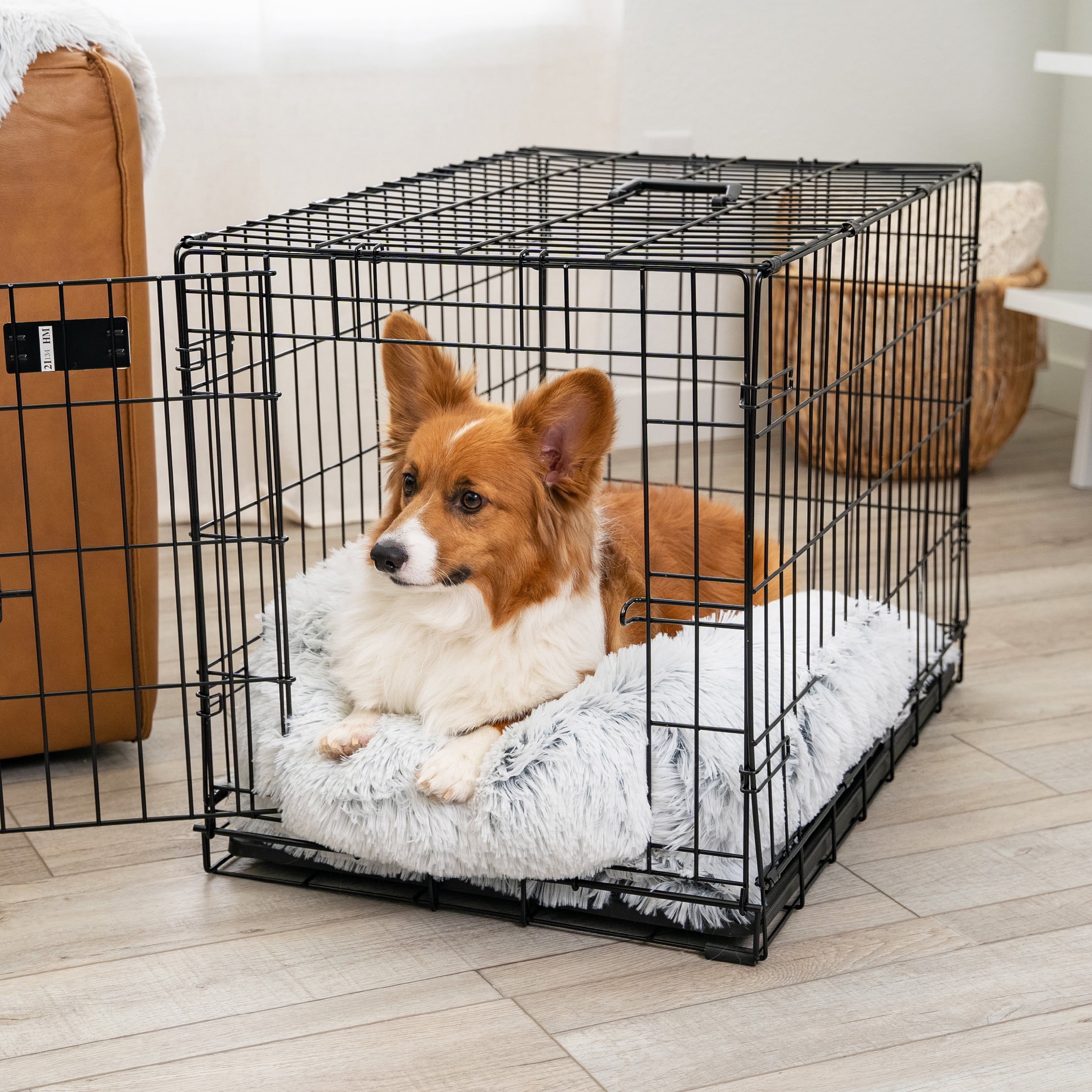 Best Friends by Sheri Nap Mat Dog Bed with Bolster - Washable Crate Pad and Removable Cover, Frost, 30x17