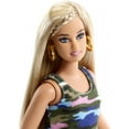 thumbnail image 5 of Barbie Fashionistas Doll, Curvy Body Type Wearing Colorful Camo Dress, 5 of 9