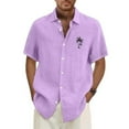 thumbnail image 2 of Big and Tall Hawaiian Shirt for Men Tropical Floral Beach Shirts Short Sleeve Casual Button Down Shirt 2026 Purple 4XL, 2 of 5