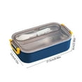 thumbnail image 3 of Lunch Box 700ml Plastic 480ml Stainless Steel Bento Container Leak Proof Food Storage Divided Compartments Picnic Box, 3 of 5