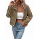 thumbnail image 1 of Chaqueta Ligera de para Mujer, de Larga, con Cremallera y Botones A Presión, para Otoño. Marrón S, 1 of 10