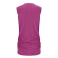 thumbnail image 6 of ZQGJB Plus Size Womens Ruched Tank Tops Loose Fit Crewneck Sleeveless Tops Dressy Casual Solid Color Basic Summer T-Shirts for Women 2024 Hot Pink XXXXL, 6 of 9