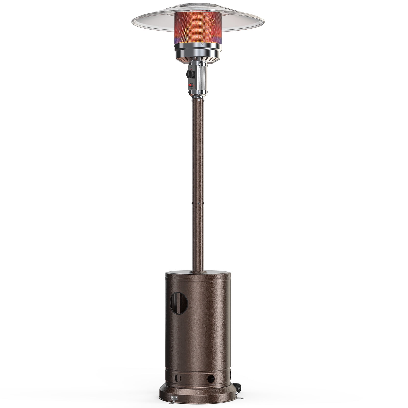48,000 BTU Propane Patio Heater with Tabletop, Double-Layer Stainless Steel Burner, Safety Protection System, 18ft Heating Coverage for 4-8 People, Outdoor Garden Balcony
