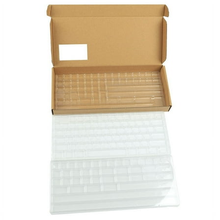 MANNYA Keycap Storage Box 3 Layers Dustproof Transparent Cover with Dividers Keycap Collection Keyboard Organizer Set