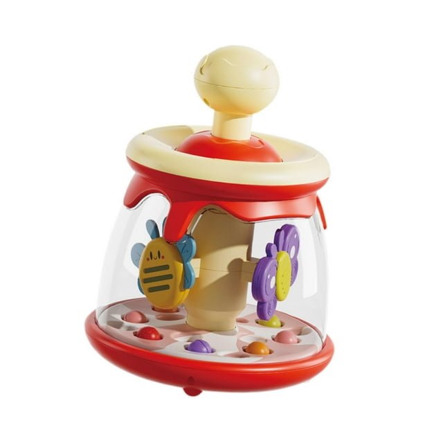 Presione Carrusel Toy Actividad sensorial de juguetes Regalos de vacaciones de juguete Multifuncional Toy de aprendizaje portátil para niños de 6 a 12 rojo