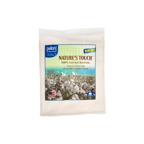 Pellon Natural Cotton Quilting Batting, off-White Full Size 81" x 96" Precut Package
