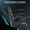 thumbnail image 6 of JONPONY Ergonomic Gaming Desk Chair - Adjustable PU Leather Swivel Racing Chair with Flip-up Armrests for Home Office and Entertainment, Perfect for Adults, Kids, and Gamers, Black Grey, 6 of 8