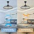thumbnail image 3 of Cusp Barn 24 Inch Modern Smart Ceiling Fan with Light and APP Control, 6 Wind Speeds Dimmable LED Ceiling Lights, for Bedroom, Kids Room and Living Room, 3 of 10