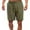 Men's Army Green Linen Cotton Shorts, variant on HOOMEUMY Men's Summer Linen Cotton Shorts Drawstring Elastic Waist Beach Shorts with Pockets Lightweight Solid Color Bermuda Shorts for Men Black L