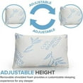 thumbnail image 2 of 2 Pack Queen Size Pillows - Shredded Memory Foam Adjustable Pillow - Removable/Washable Cover ,Bed Pillows for Back, Stomach, Side Sleepers, 2 of 4