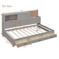 thumbnail image 7 of MODERNLUXE Twin Size Daybed,Solid Wood Bed Frame with 3 Storage Drawers, Upper Soft Board and Charging Station,Sofa Bed Frame for Boys/Girls/Teens Bedroom,No Box Spring Needed,Gray, 7 of 7