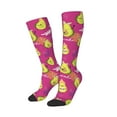 thumbnail image 2 of Fotbe Pink Green Avocado print Women's Men's Novelty Crew Socks Cotton Socks Knee High Socks for Walking,Running,Nurses,Pregnancy, 2 of 9