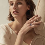 ICTPTOSL Evil Eye Ring for Women Open Size Ring Sterling Silver Evil Eye Ring, Adjustable