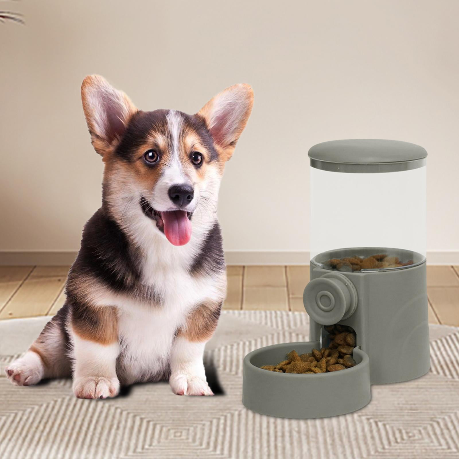Bvdfgk Dog Cat Automatic Feeder Feeding Container Large Capacity Cage Hanging Dispenser Gray Food Dispenser