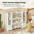 thumbnail image 4 of Costway 4-Tier Large Storage Cabinet with 6 Cubbies & 8 Removable Bins Bookshelf White, 4 of 10