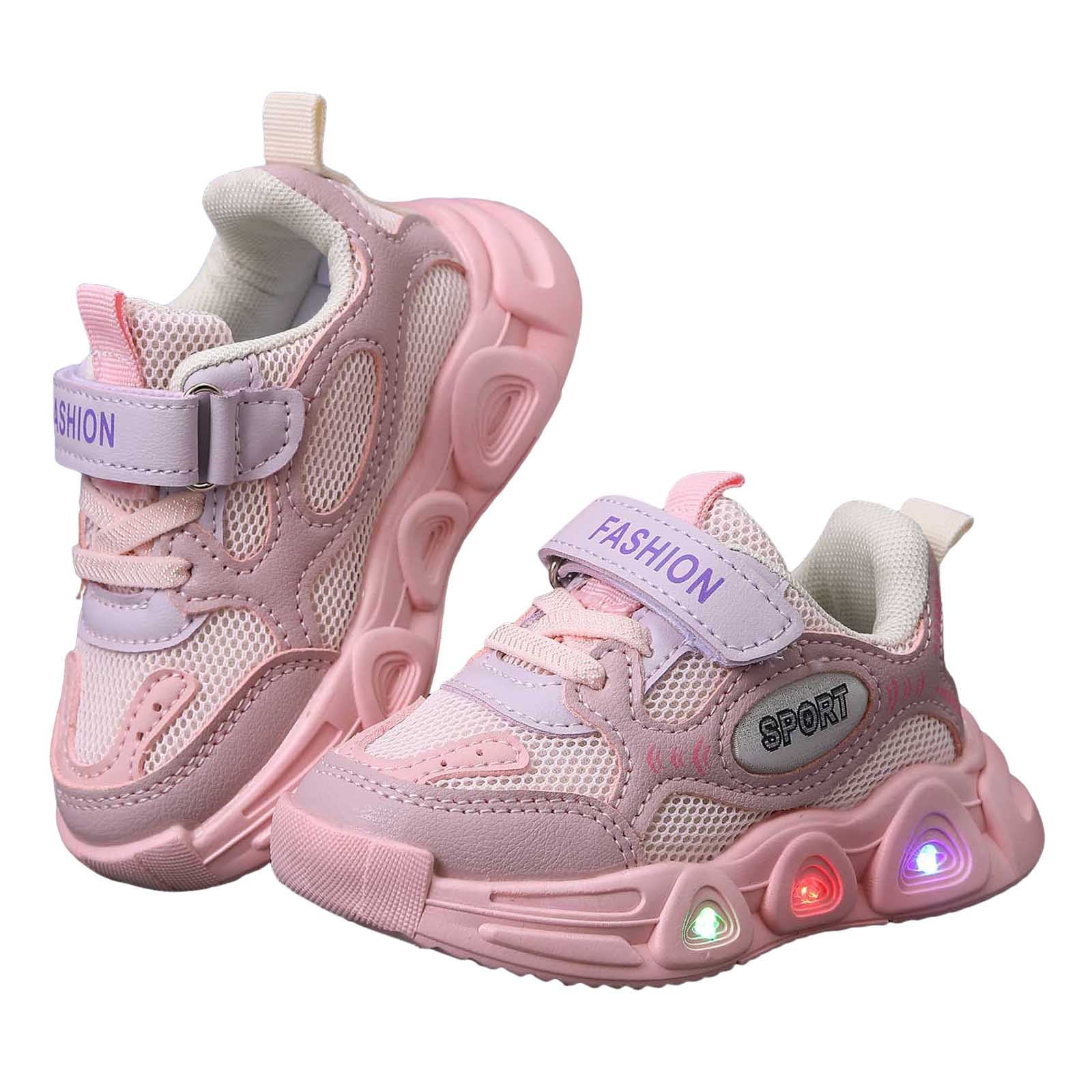 kamemir Kids Roller Shoes Boy Girl Sneakers with Wheels Become Sport Sneaker with Led for Christmas Birthday Children Show Gift(Pink,9.5)