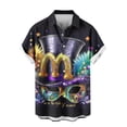 thumbnail image 2 of Ceisia Men's Regular Straight Short Sleeve Shirt Carnival Mask & Fireworks Print Spring Summer Shirt Gift, 2 of 5