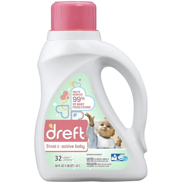 Dreft Liquid Laundry Detergent, Stage 2 Active Baby 50 oz Walmart