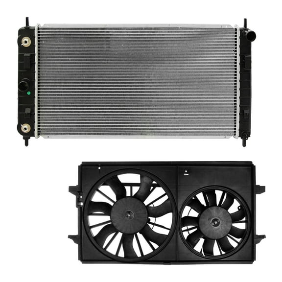 AutoShack Radiator Cooling Fan Assembly | Replacement for 2008-2012 Chevrolet Malibu 2006-2010 Pontiac G6 2007-2009 Saturn Aura | 2-PC