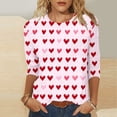 thumbnail image 5 of Guieoi Women's Cute T Shirt Heart Bow Knot Long Sleeve Tops for Valentines Day Trendy Basic Tees Tunic Top Pink S, 5 of 7