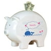 Personalized Piggy Bank - Pink Whale