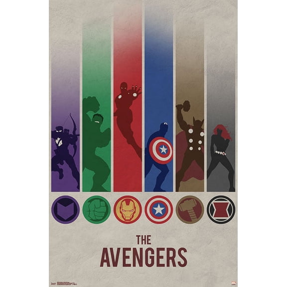 Marvel Comics - Avengers - Minimalist Logo Wall Poster, 22.375" x 34"