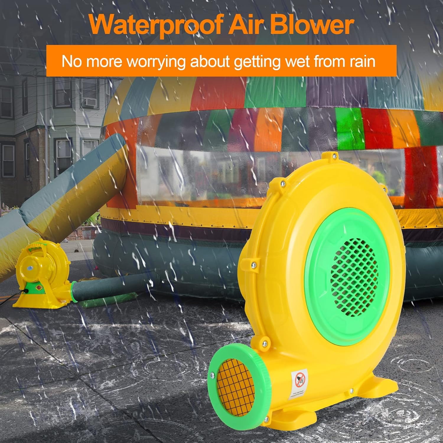 Veeboto Air Blower Pump Fan 370 Watts, Inflatable Bounce House Blower, Strong Wind Power, Good Heat Dissipation Performance, Suitable for Bouncy Castles, Water Slides, Arches, and Inflatable Toys