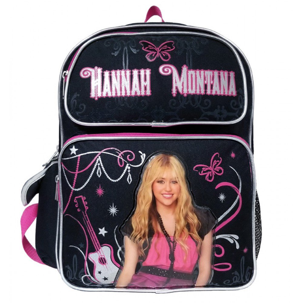 Disney Hannah Montana Black/Pink Kids Girls Medium Backpack/School