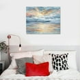 thumbnail image 5 of ONETECH Bathroom Wall Art Abstract Canvas Art Print Framed Modern Blue Ocean Picture Small Coastal Sunset &amp; Sunrise Artwork for Sea Lake Themed Home Bedroom Décor, 5 of 5
