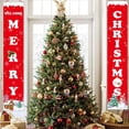 thumbnail image 5 of Welcome Merry Christmas Party Decor Porch Sign Front Door Hanging Banners Flags, Twill Fabric Wall Decoration for Indoor Outdoor Home Yard Farmhouse, Set of 2, 5 of 6