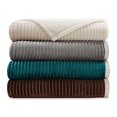 thumbnail image 2 of Elegant Comfort Best, Softest, Luxury Micro-Sherpa Blanket Heavy Weight Stripe Design Ultra Plush Blanket, Full/Queen, Gray, 2 of 3