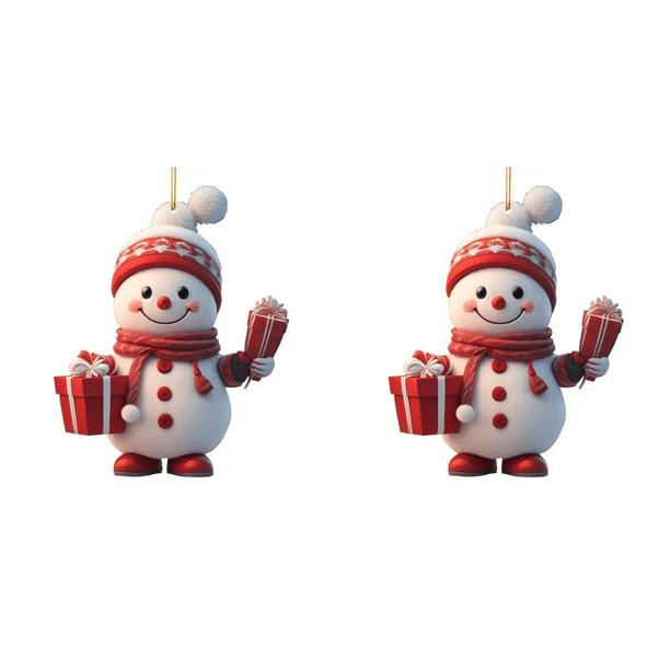 Muñeco Nieve para Navidad Mini Adornos Colgantes Favores Fiesta (Estilo B)