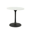 thumbnail image 2 of Contemporary Home Living Marble Round Top Pedestal Dining Table - 30" - White and Black, 2 of 9