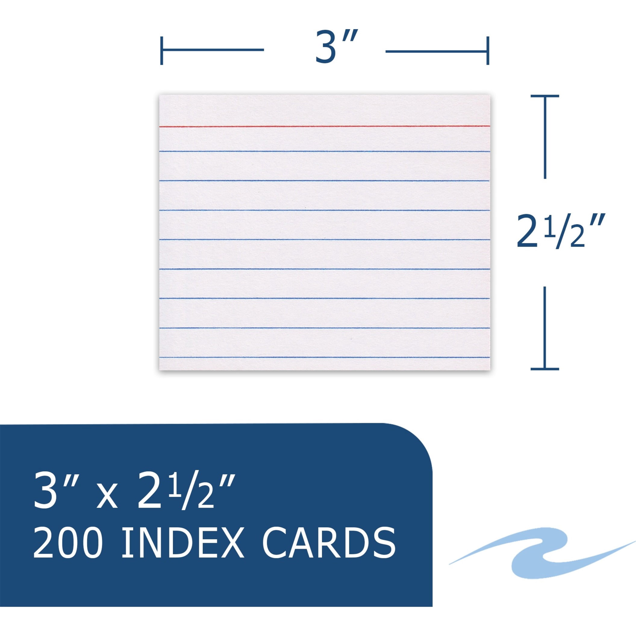 Roaring Spring PaperTrail Ruled Index Cards (200 Count), 1 Case (36 Packs), 3" x 2.5" , White
