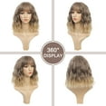thumbnail image 4 of MORICA Curly Bob Wig with Bangs 12 inch Short Wavy Grey Blonde Wigs for Women Bang Wig Synthetic Wigs with Bangs, 4 of 8