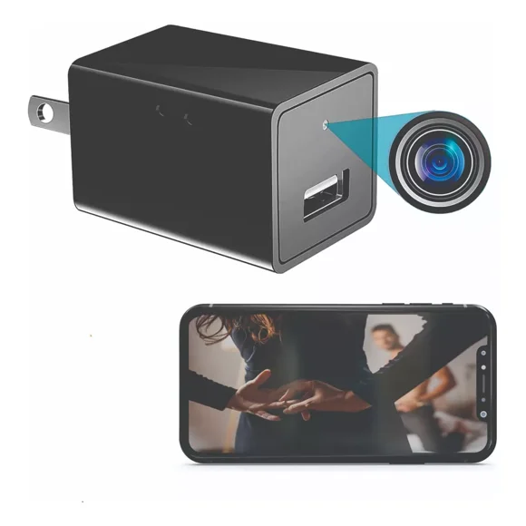 Mini Cargador Usb Cámara Espía Wifi 1080p Ios Y Android