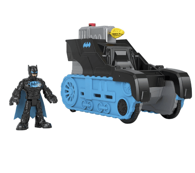 Imaginext Super Friends Toy Bat-Tech Tank with Lights and Poseable Figure,  Preschool Toys 